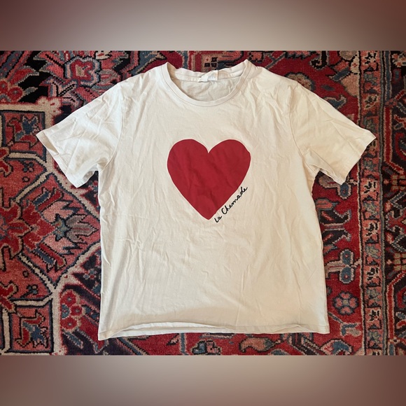 Sezane 100% Cotton La Chamade Heart Shirt— Womens large - Picture 2 of 7